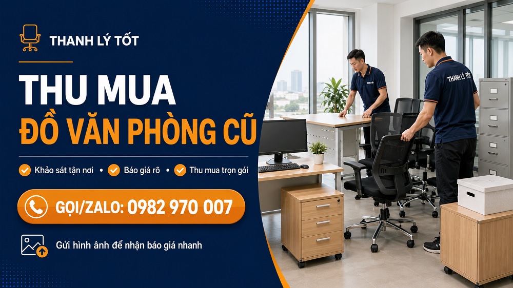 Thu mua đồ văn phòng cũ TPHCM tận nơi, trọn gói, giá tốt