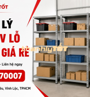 Thanh Lý Kệ Sắt V Lỗ 1m x 50 Giá Rẻ, Bền Chắc, Mới 90%