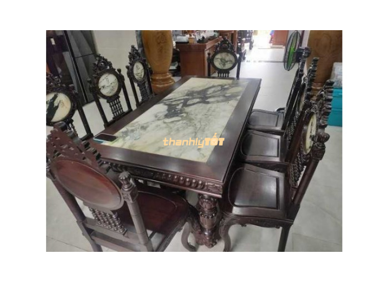 Thanh Lý Bộ Bàn Ăn Mặt Đá 8 Ghế Giá Rẻ